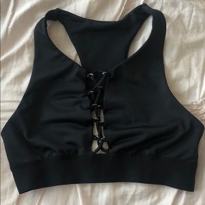 Pink Ultimate Sport Bralette with lace up front